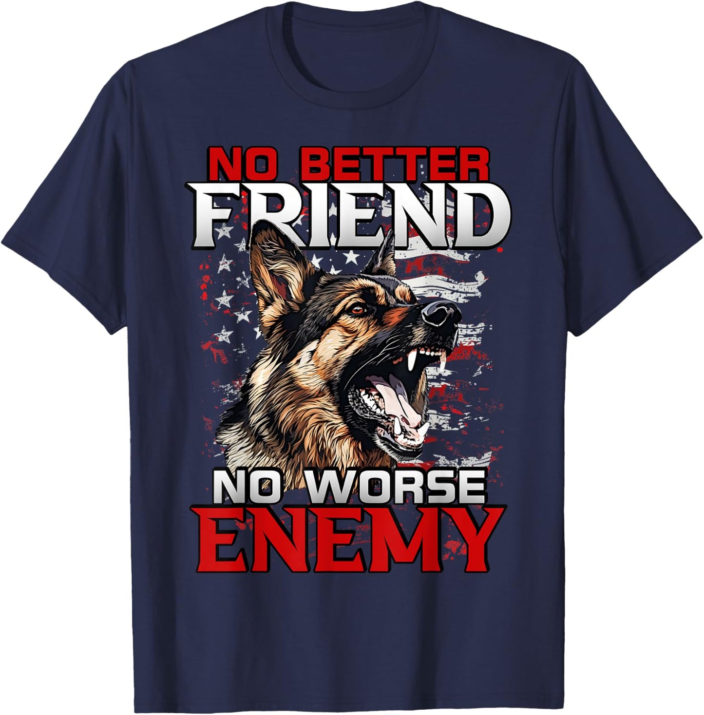 No Better Friend: German Shepherd T-Shirt - T-Shirt | Navy
