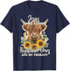 Highland Cow Jesus Christian Religious Highland Cow T-Shirt - T-Shirt | Navy