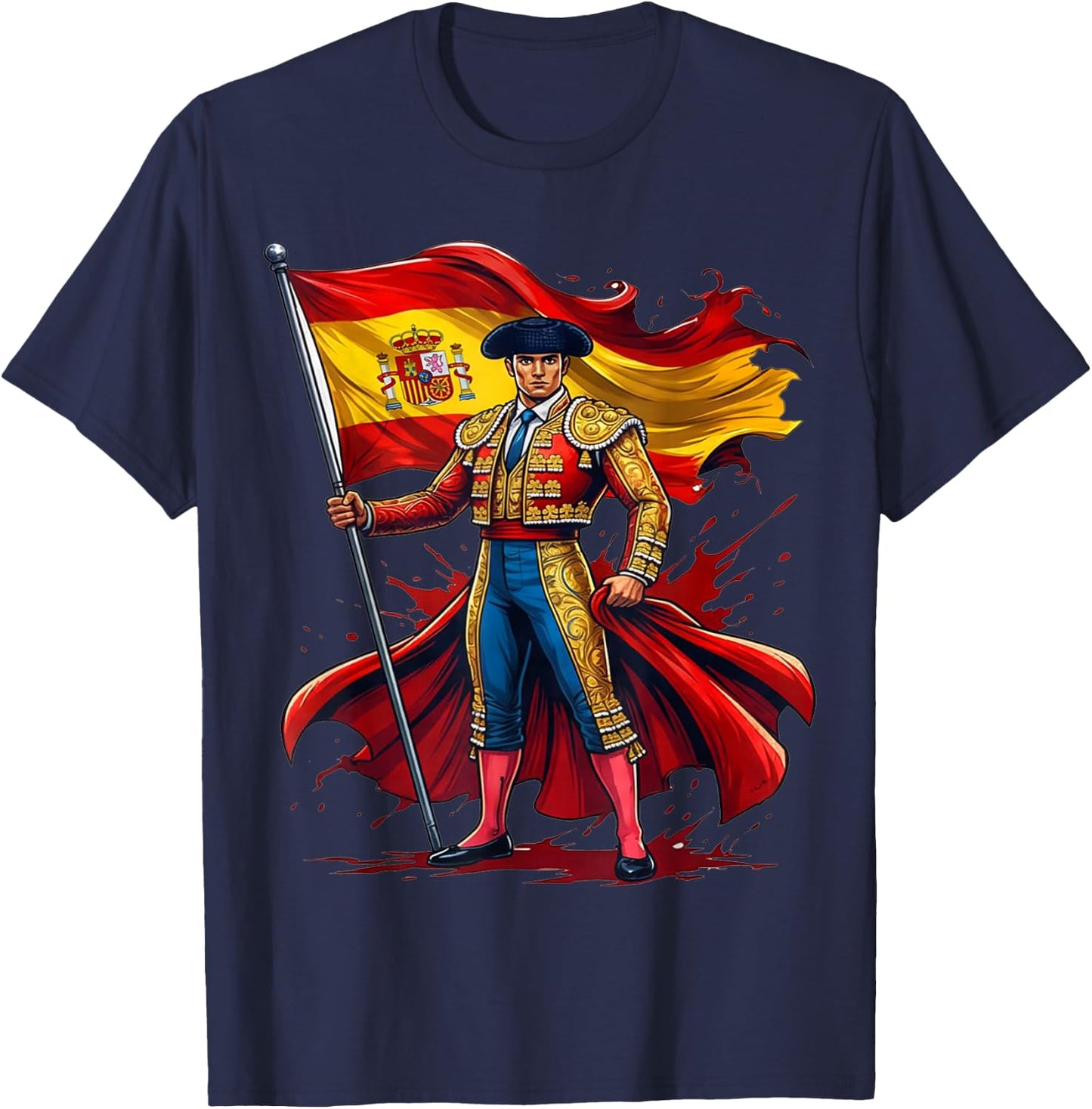 Spanien , spanische Kleidung, Spanien Hemden für Männer Spanien T-Shirt - T-Shirt | Navy