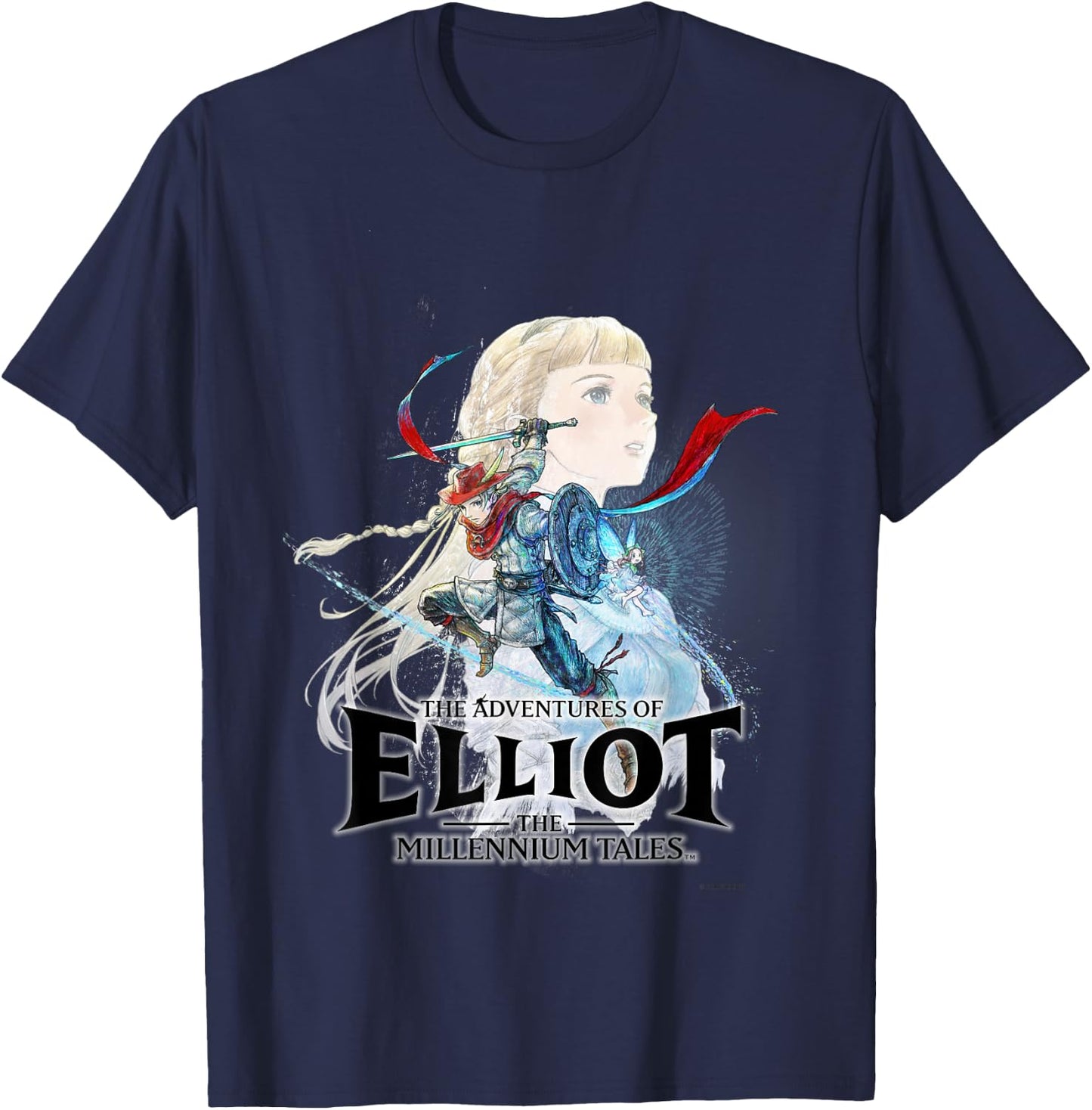 Official THE Adventures of Elliot Box Art T-Shirt - T-Shirt | Navy