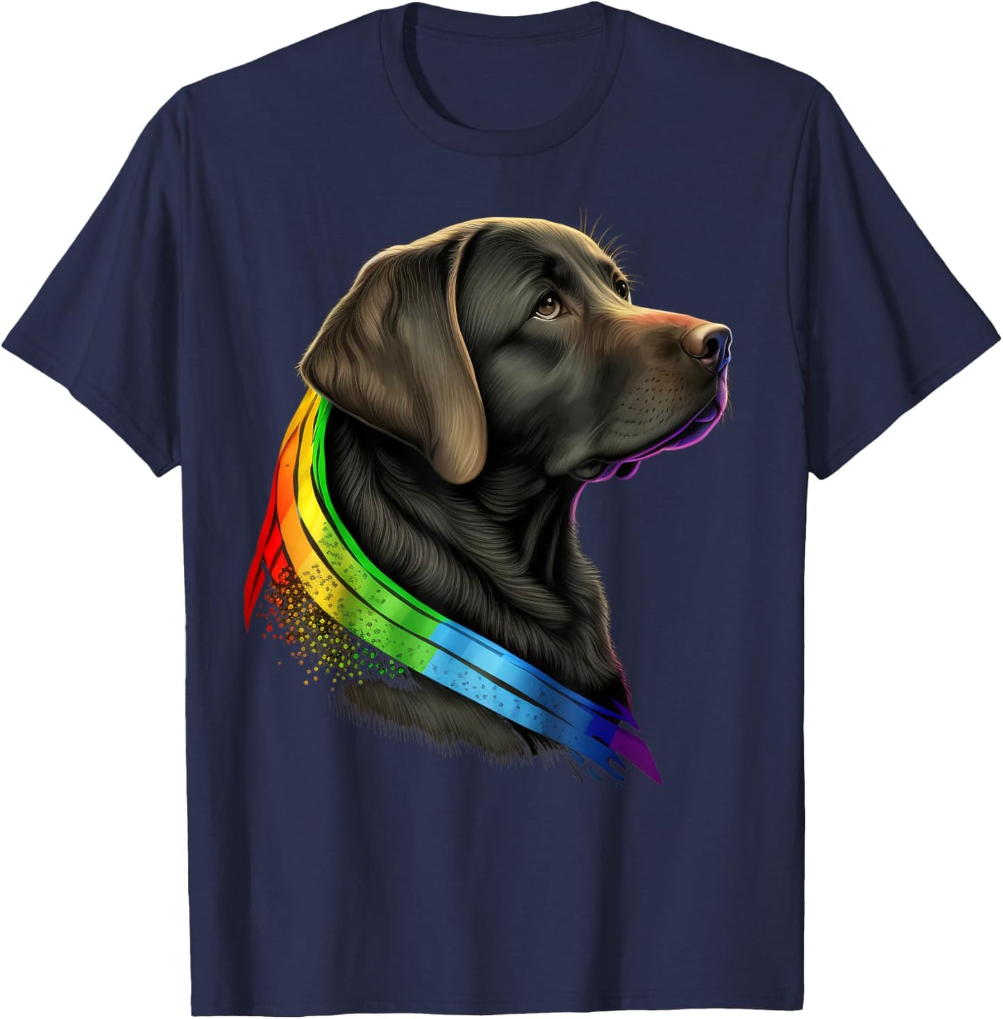 Labrador Gay Pride LGBT Rainbow on Labrador Retriever LGBTQ T-Shirt - T-Shirt | Navy