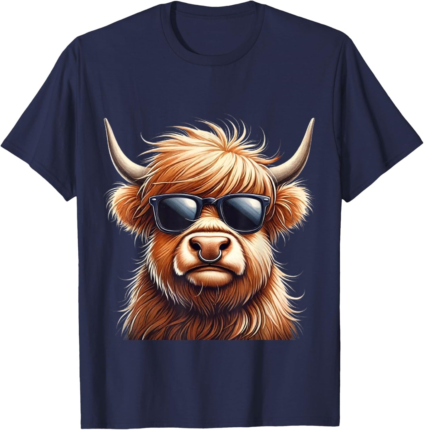 Highland cow design for farmers and highland cow T-Shirt - T-Shirt | Navy