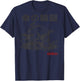 Japanese Retro Gothic Mushroom Skull Manga Horror (BACK) T-Shirt - T-Shirt | Navy