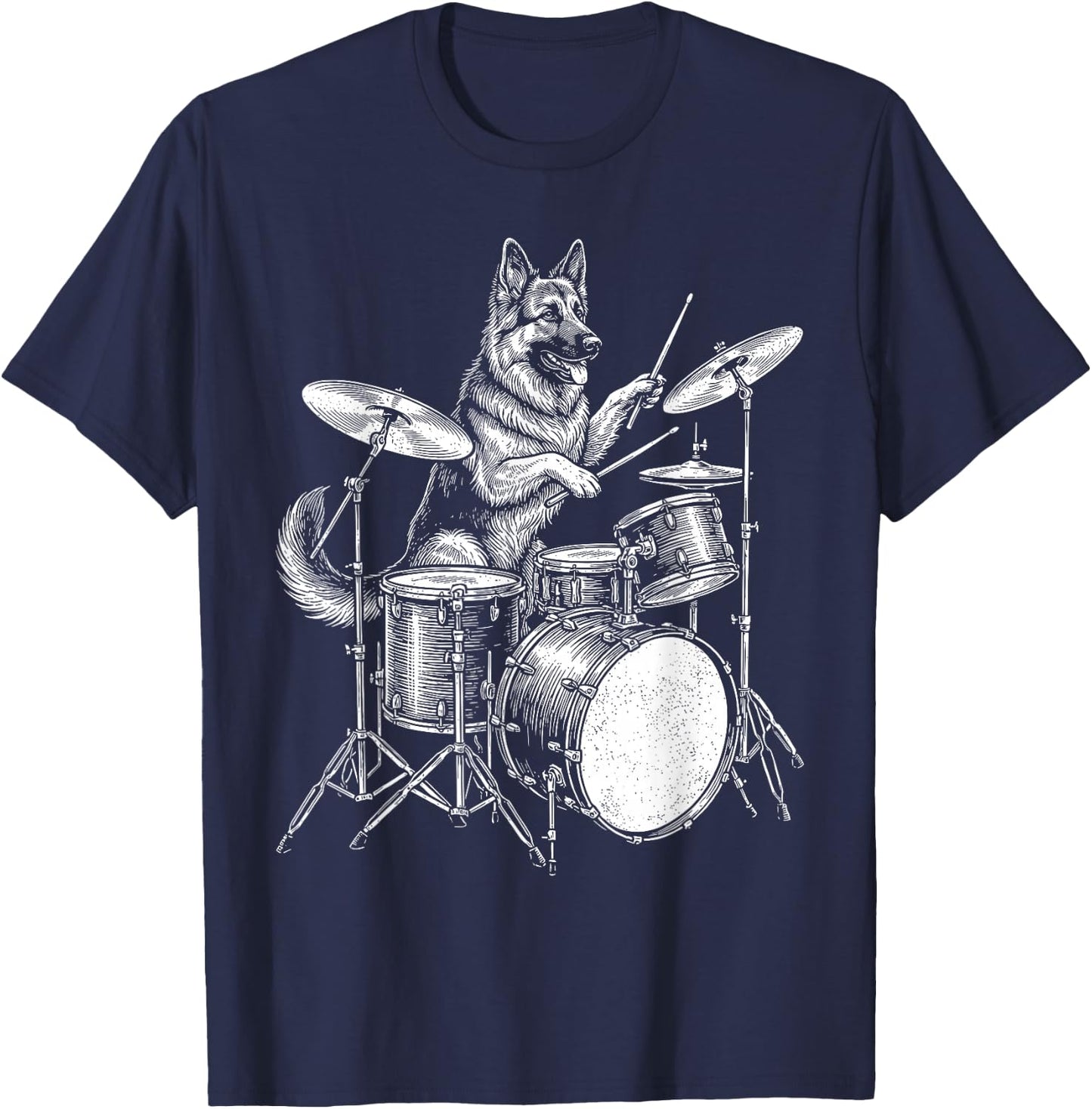 Cute German Shepherd Art Women German Shepherd Lover T-Shirt - T-Shirt | Navy