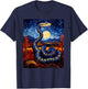 Surrealism Starry Night King Snake Cobra T-Shirt - T-Shirt | Navy