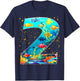 2nd Birthday Party 2 Year Old Sea Fish Aquarium Birthday Boy T-Shirt - T-Shirt | Navy