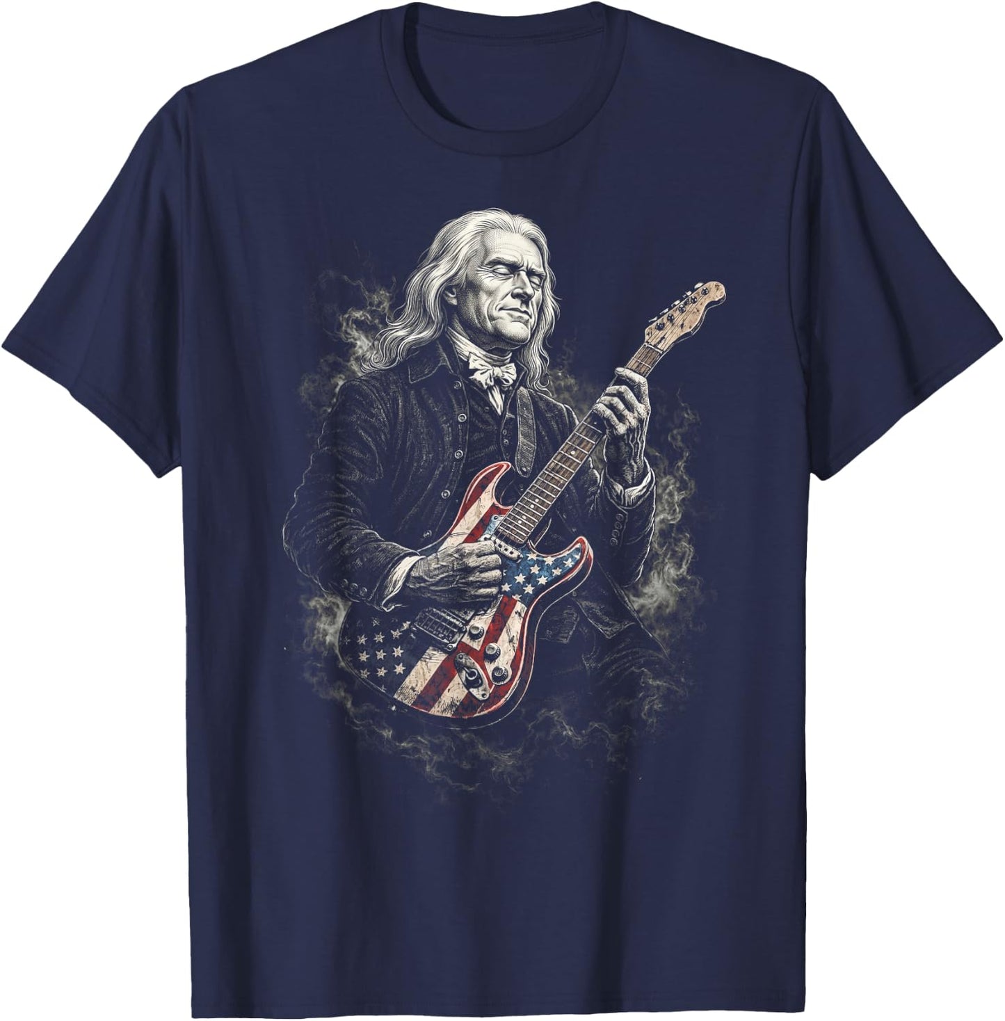 Thomas Jefferson Guitar T-Shirt - T-Shirt | Navy