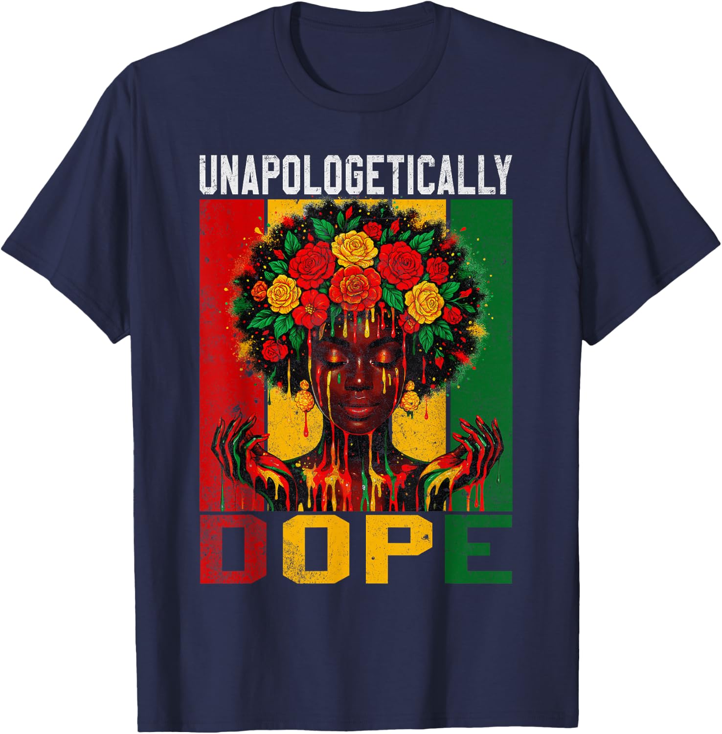 Unapologetically Dope Juneteenth Black Queen Women Girls T-Shirt - T-Shirt | Navy