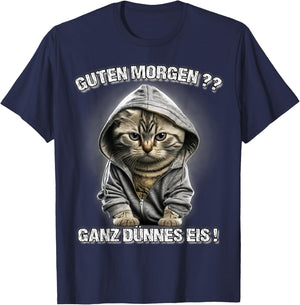 Guten Morgen? Ganz Dünnes Eis! Funny Cats Coffee , black T-Shirt - T-Shirt | Navy