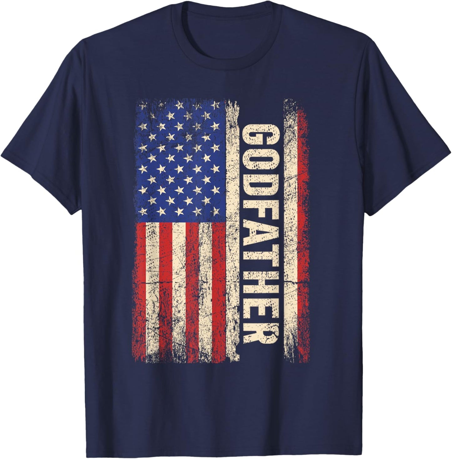 Godfather US American Flag Shirt for a favorite Uncle Family T-Shirt - T-Shirt | Navy