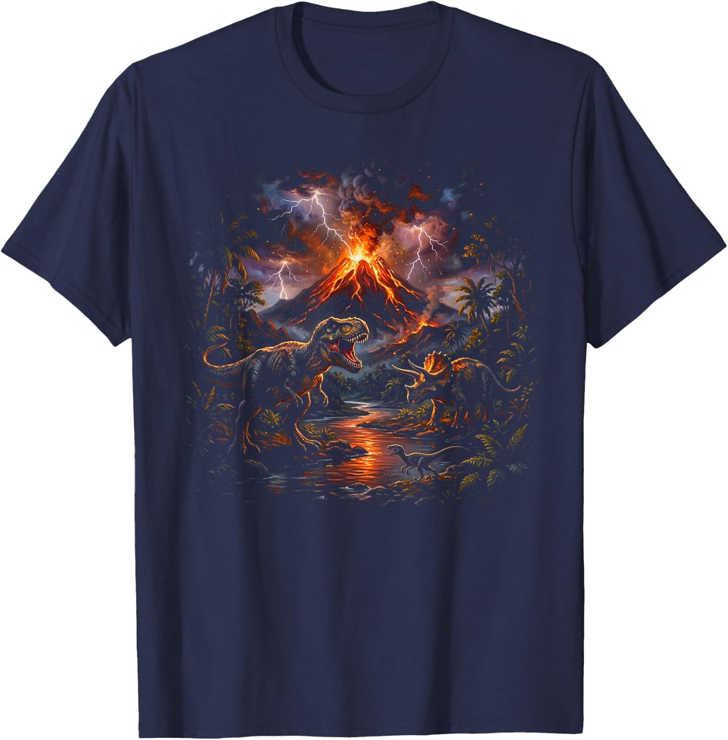 Dinosaur T Rex Art Graphic Boys Youth T-Shirt - T-Shirt | Navy