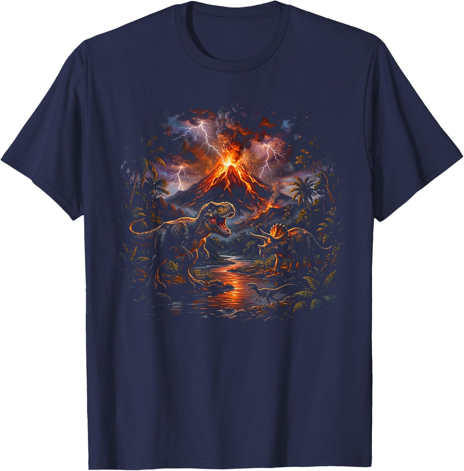 Dinosaur T Rex Art Graphic Boys Youth T-Shirt - T-Shirt | Navy
