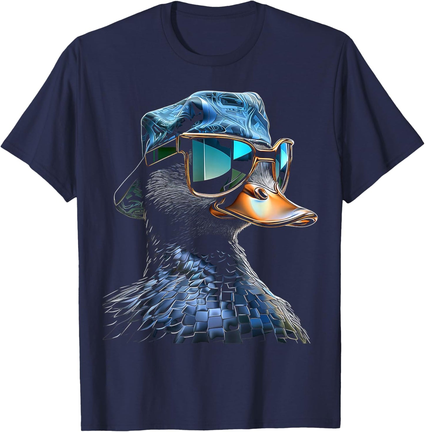 @n!mal Duck Fantasy Pixel Tierkunst Grafik Motiv Ente Schwarz S EU 37.5 T-Shirt - T-Shirt | Navy