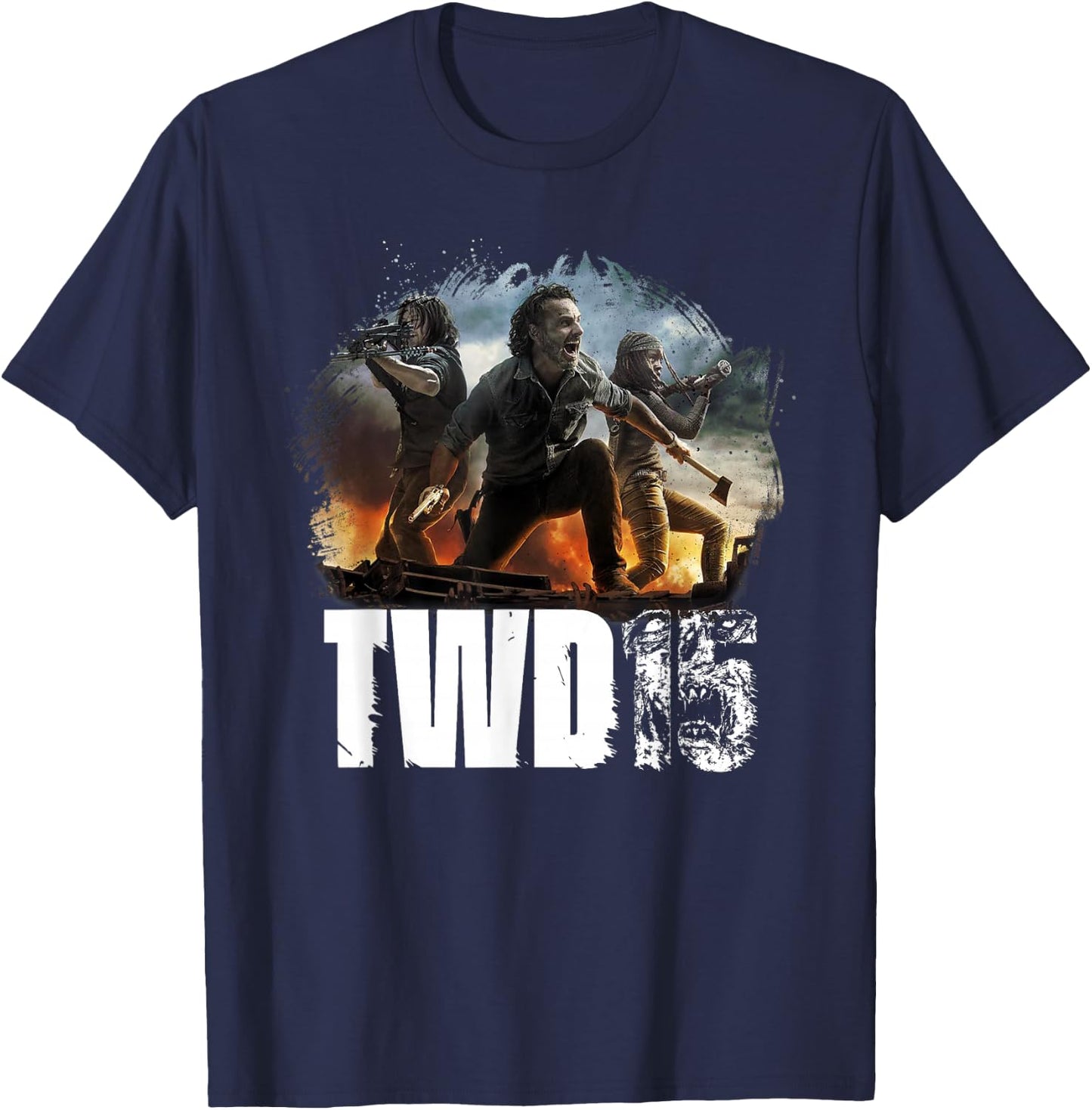 The Walking Dead Group Action Pose T-Shirt - T-Shirt | Navy