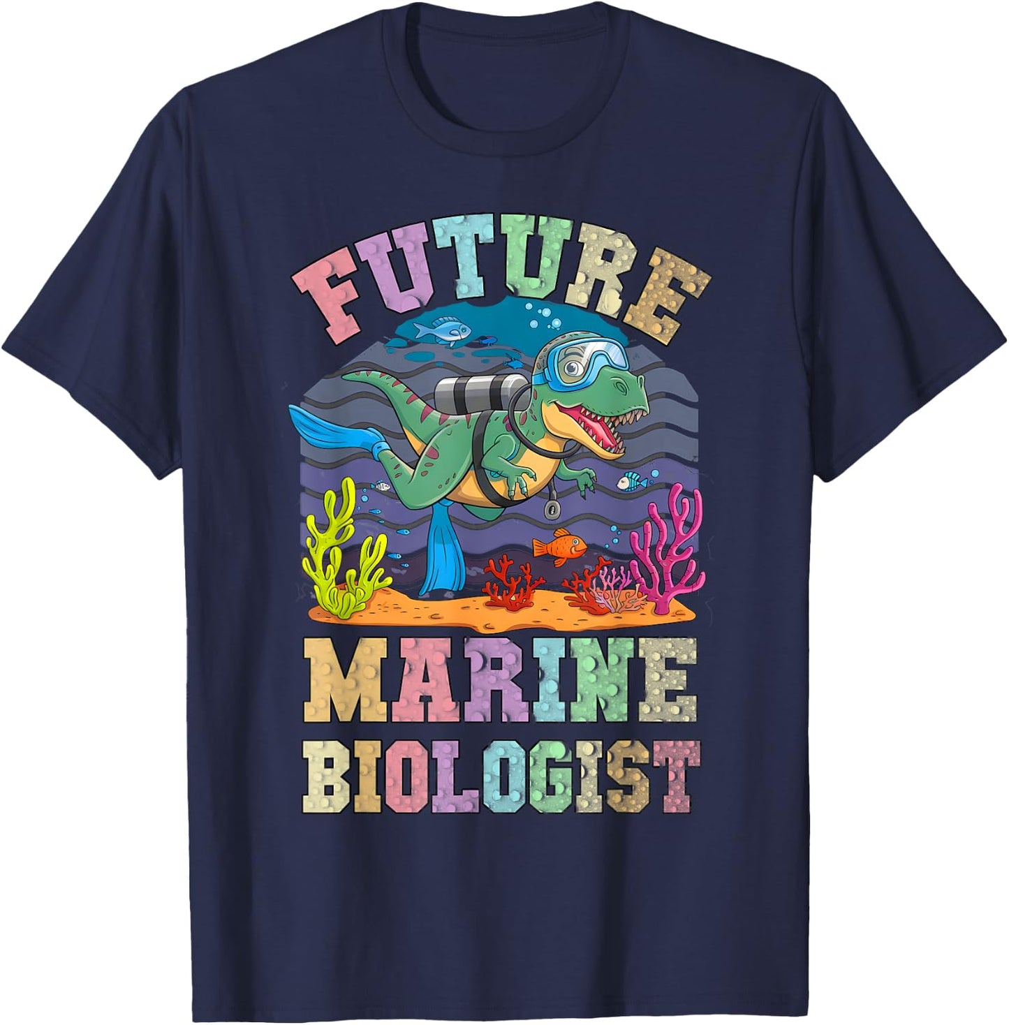 Funny FUTURE MARINE BIOLOGIST Dino Ocean Turtle Scuba Team T-Shirt - T-Shirt | Navy