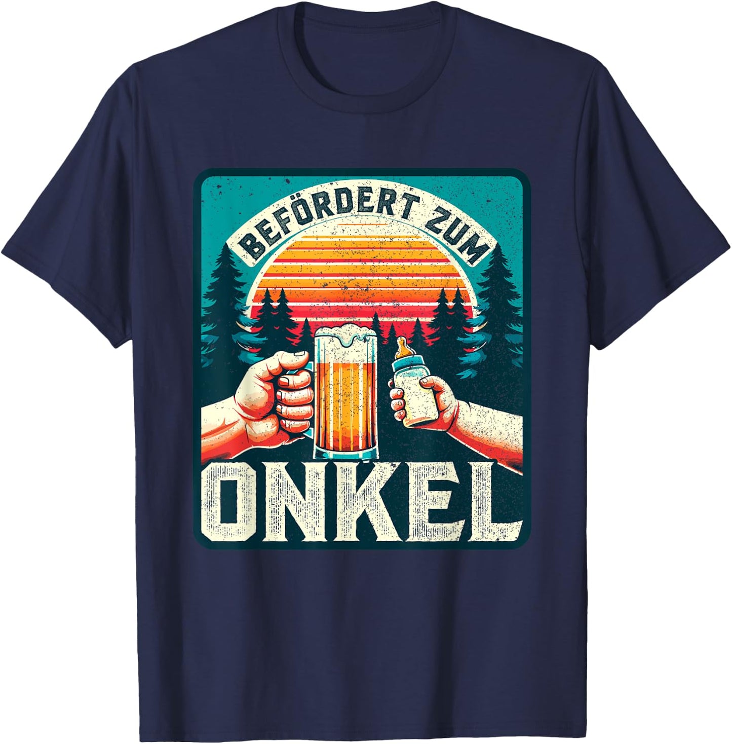 Werdender Onkel Bald Zukünftiger Onkel - Befördert zum Onkel T-Shirt - T-Shirt | Navy