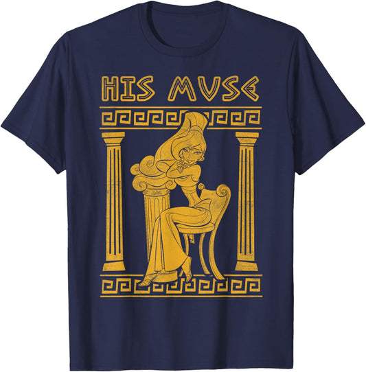 Disney Hercules Valentine's Day Megara His Muse Greece Pose T-Shirt - T-Shirt | Navy