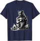 Bear Playing Guitar Rock on Campfire Bear T-Shirt - T-Shirt | Navy
