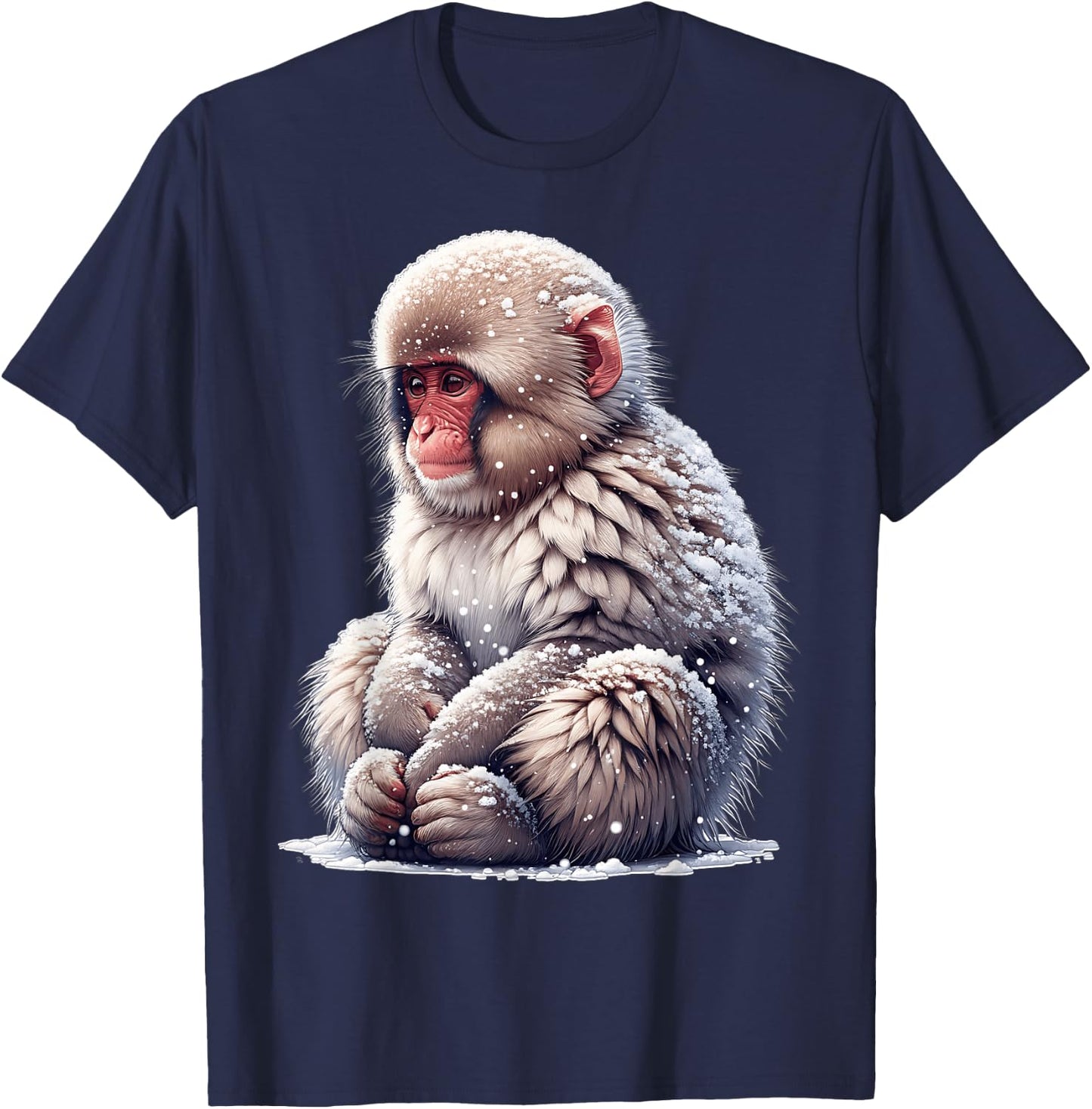 Snow Monkey Design T-Shirt - T-Shirt | Navy
