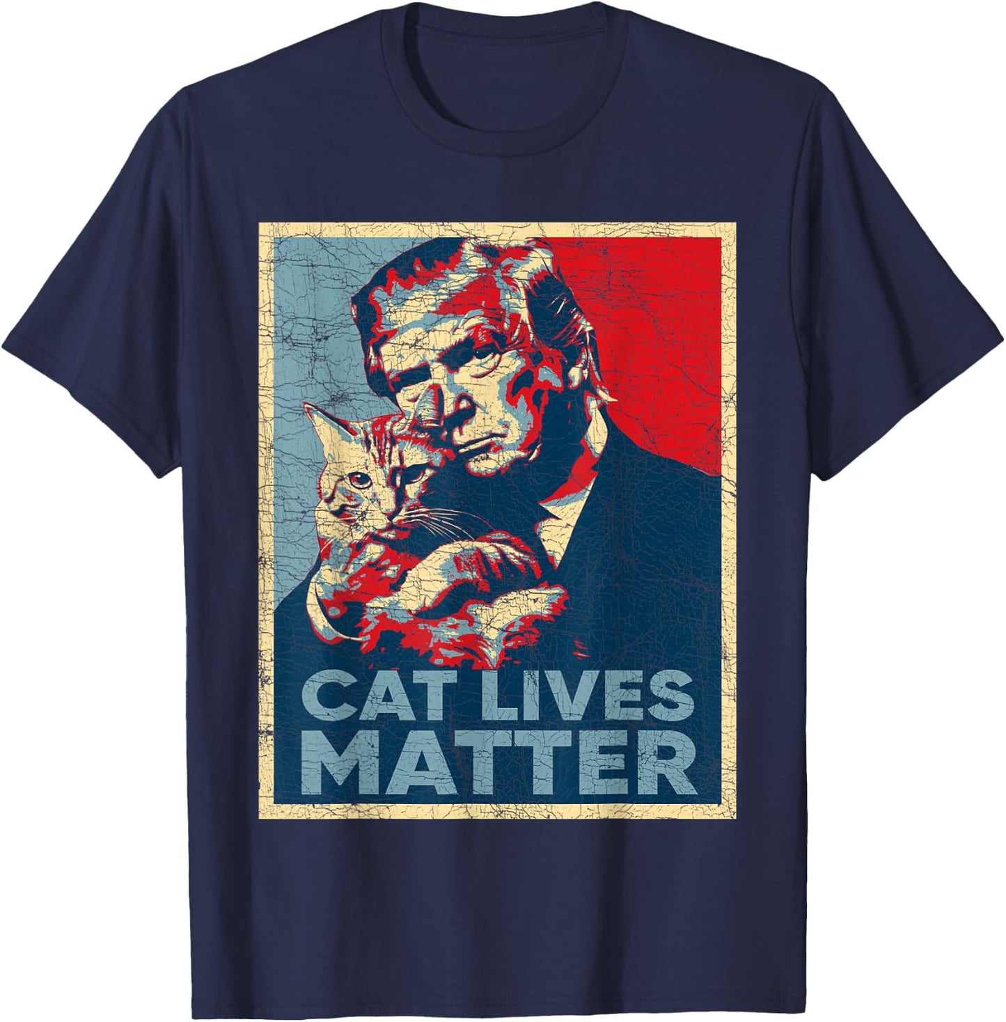 Poster Donald Trump Cats, Cat Lives Matter Trump 2024 T-Shirt - T-Shirt | Navy