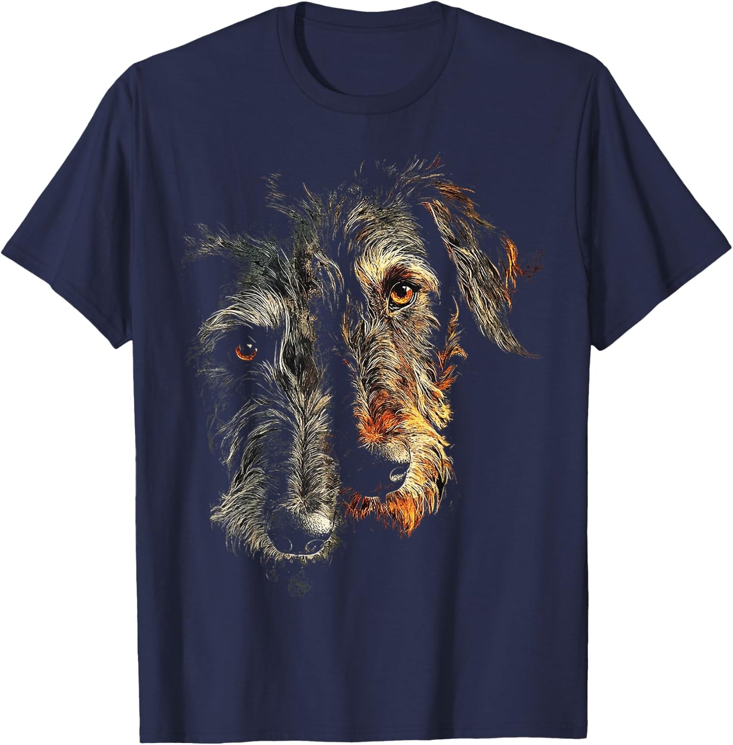 Irish Wolfhound Dog Graphic Pet Illustration Irish Wolfhound T-Shirt - T-Shirt | Navy