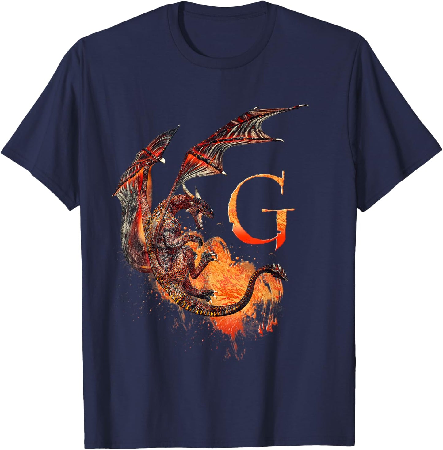Letter G dragon monogram T-Shirt - T-Shirt | Navy