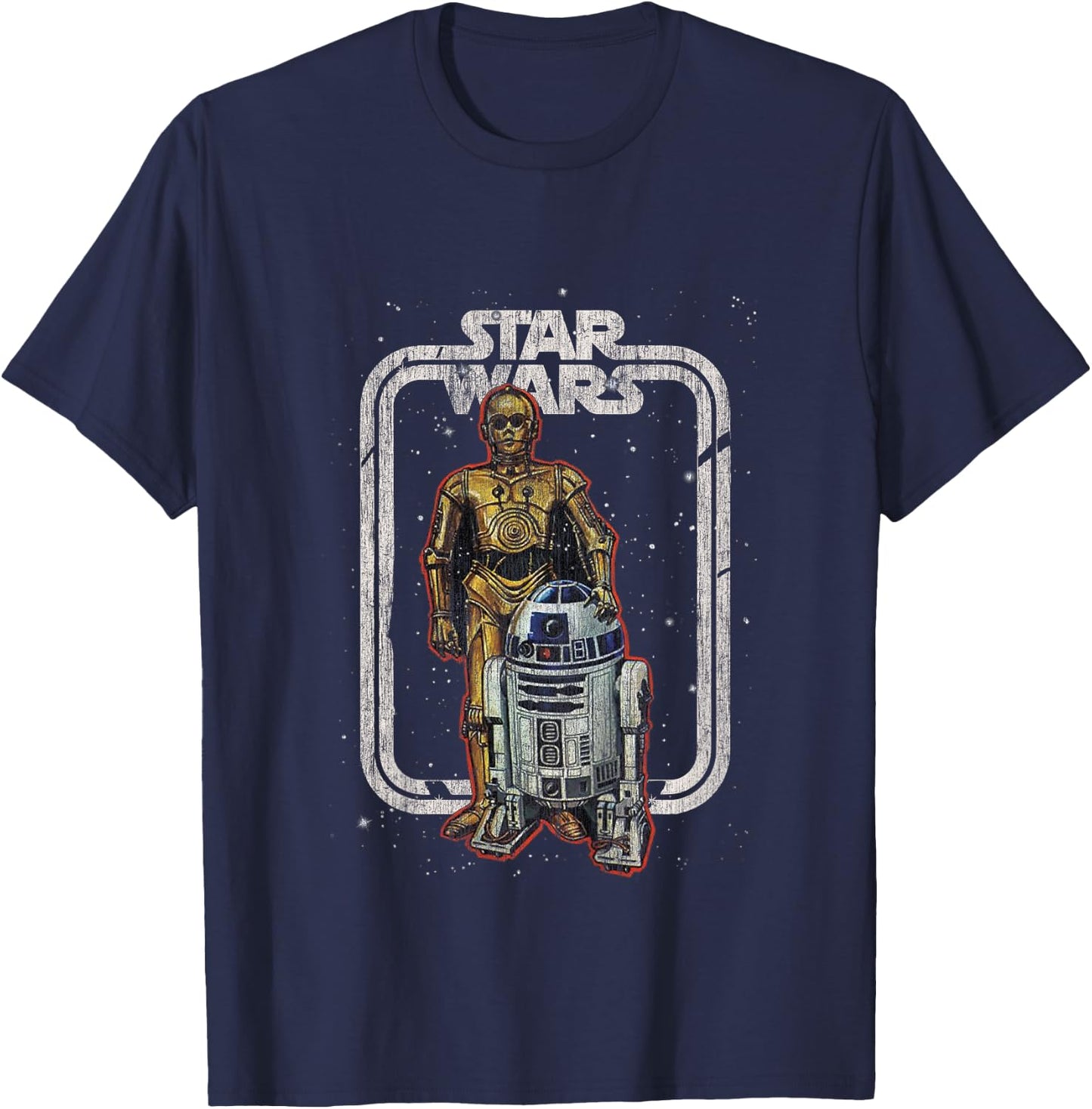 Children's Star Wars R2 D2 And C3PO Vintage , white, 2 T-Shirt - T-Shirt | Navy