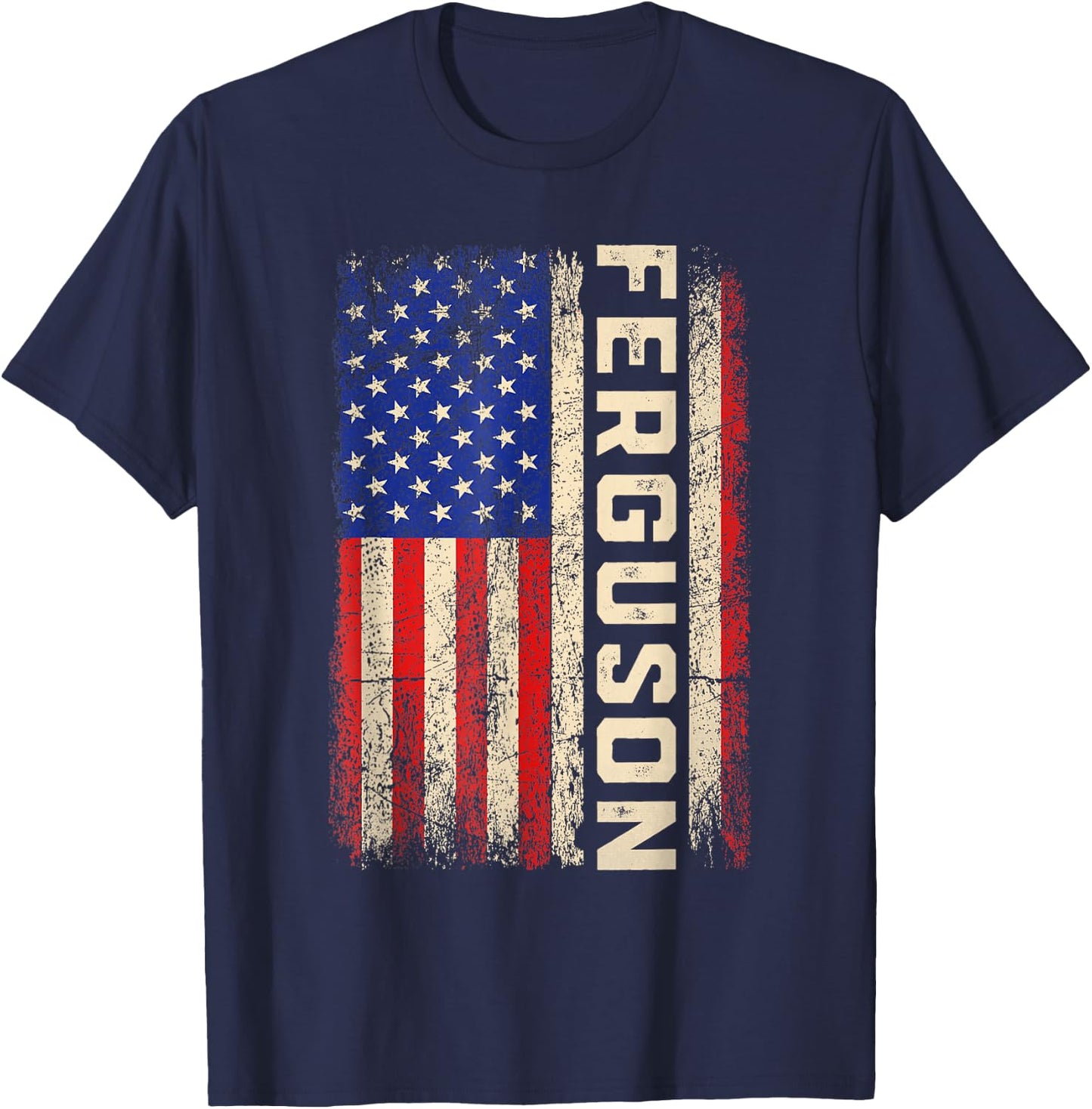 Ferguson Last Name Shirt Ferguson Name American Flag T-Shirt - T-Shirt | Navy