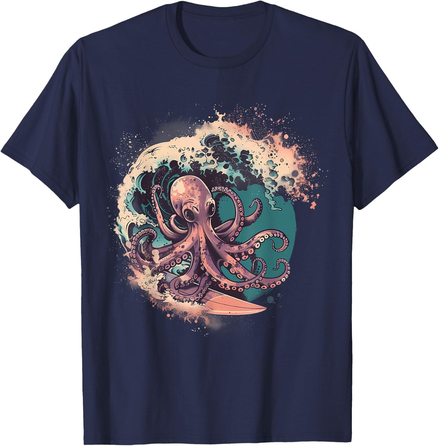 Cthulhu Sea Monster Ocean Sea Animal Octopus Lover Surfing T-Shirt - T-Shirt | Navy