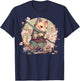 Japanese Samurai Warriors & Funny Kawaii Animes Samurai Cat Warrior Japanische Ninja-Katze Kawaii Schwarz Erwachsene und Kinder Kurzarm Klein T-Shirt - T-Shirt | Navy
