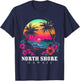 Surfer Souvenir North Shore Oahu Hawaii Hibiscus T-Shirt - T-Shirt | Navy