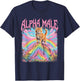 Alpha Male Kätzchen Lustige Katze Regenbogen Blumen T-Shirt - T-Shirt | Navy