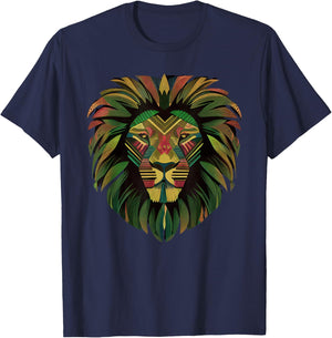 Vintage Leo Africa Lion Tribal Sign Kids Birthday Juneteenth T-Shirt - T-Shirt | Navy