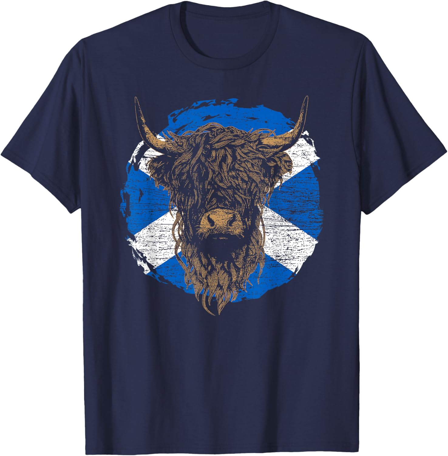 Scottish Highland Cattle Highland Cattle Gift Farmer , black T-Shirt - T-Shirt | Navy