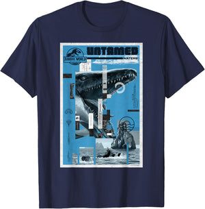 Jurassic World Rebirth Mosasaurus Untamed Waters T-Shirt - T-Shirt | Navy