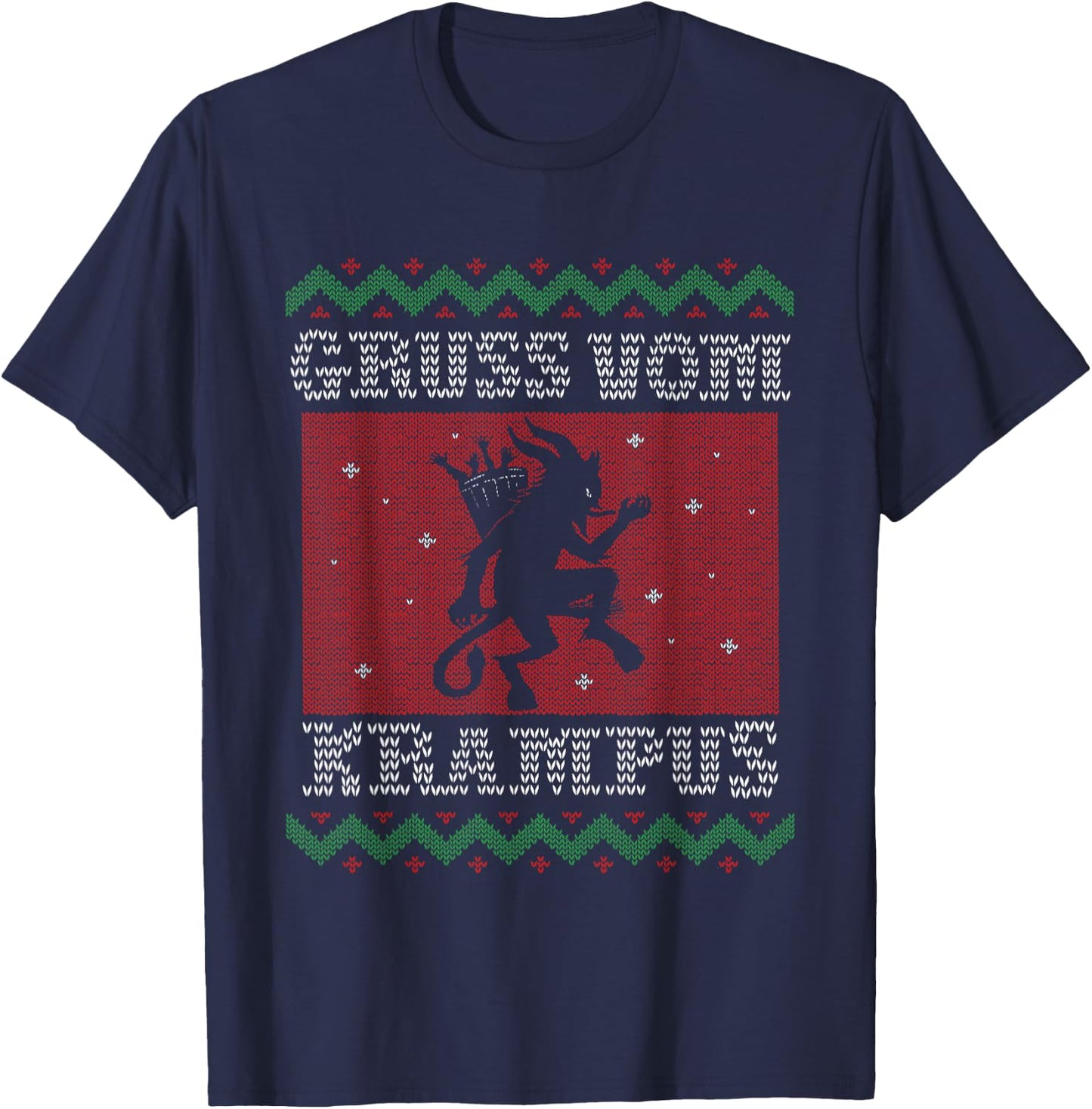 Retro Krampus Designs & Women Kramperl Christmas Demon Ugly Christmas Gruss Vom Krampus T-Shirt - T-Shirt | Navy