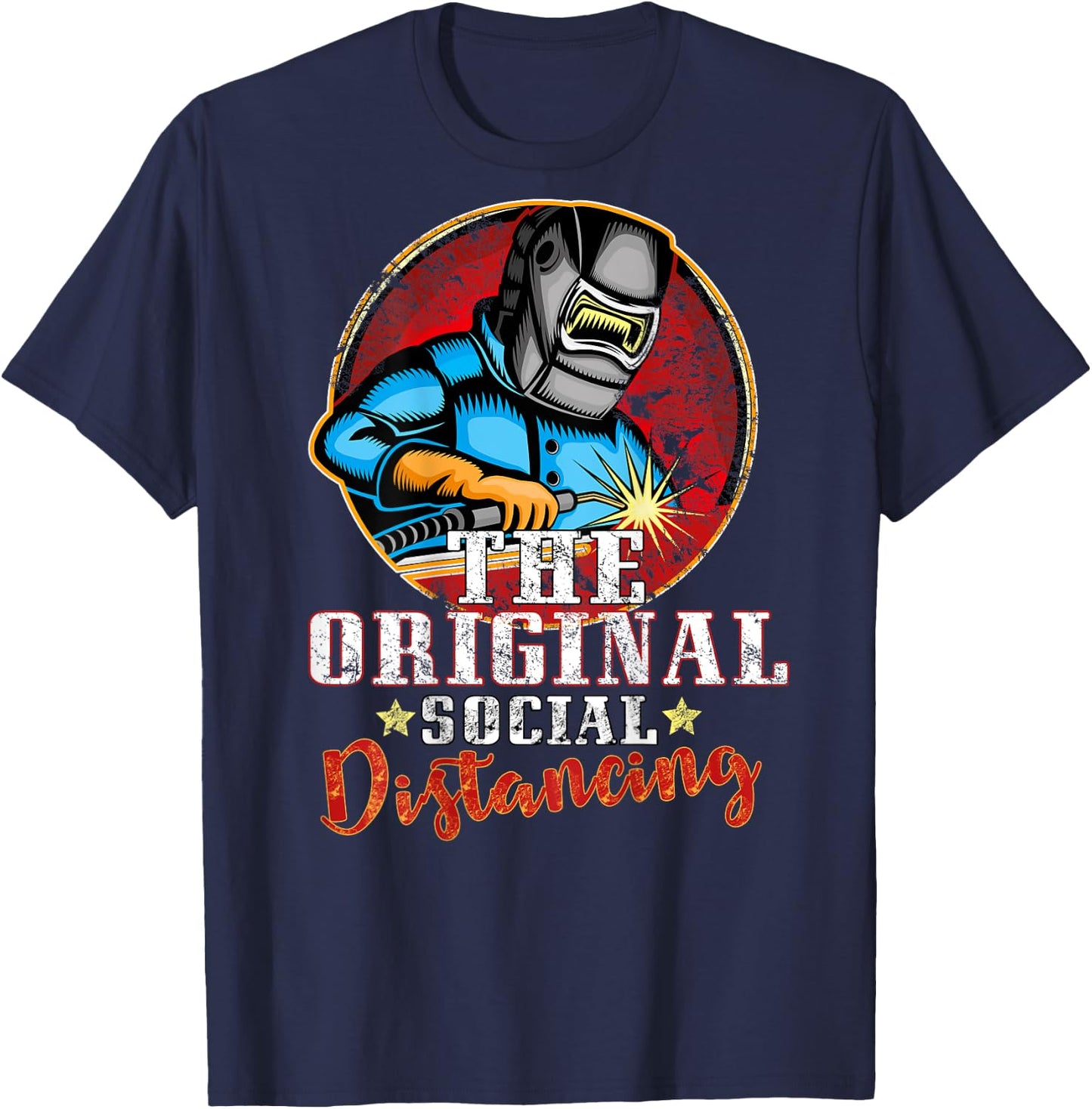 Welder Gift Funny Welding | Art On Back | Dad Man T-Shirt - T-Shirt | Navy