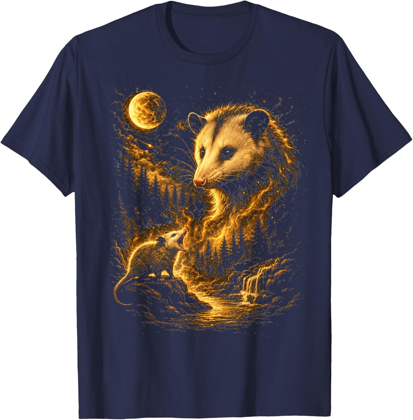 Opossum Boys Men Nature Animal Vintage Possum T-Shirt - T-Shirt | Navy