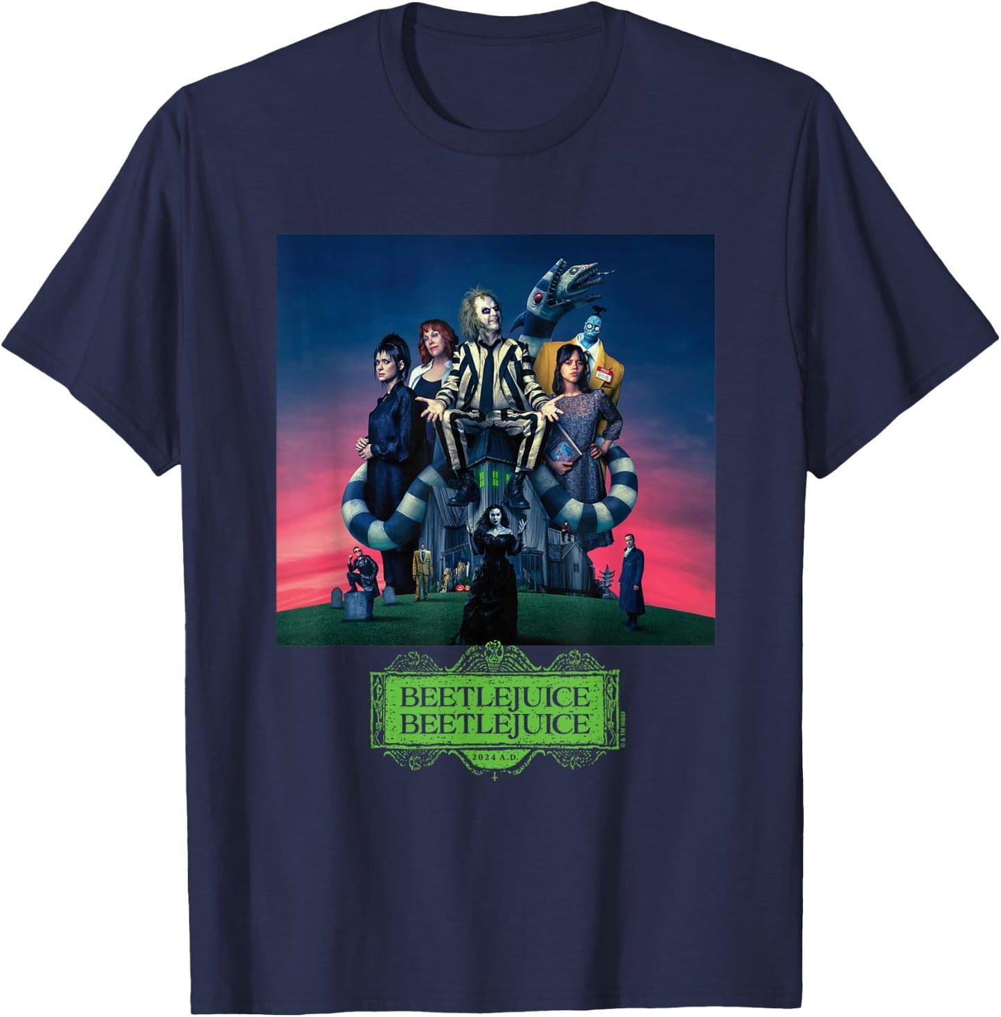 Beetlejuice Gangs All Here , Black, S T-Shirt - T-Shirt | Navy