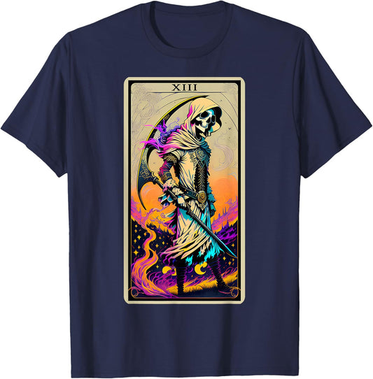 La Mort (Death) Tarot Inspired Art T-Shirt - T-Shirt | Navy