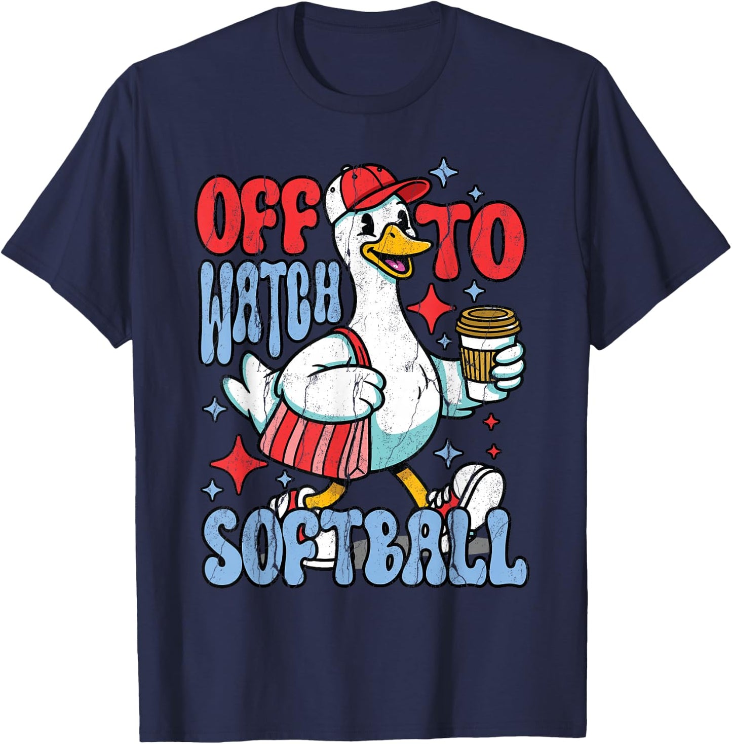 Funny Player Goose Off to Watch Softball Lover Game Day Boys T-Shirt - T-Shirt | Navy