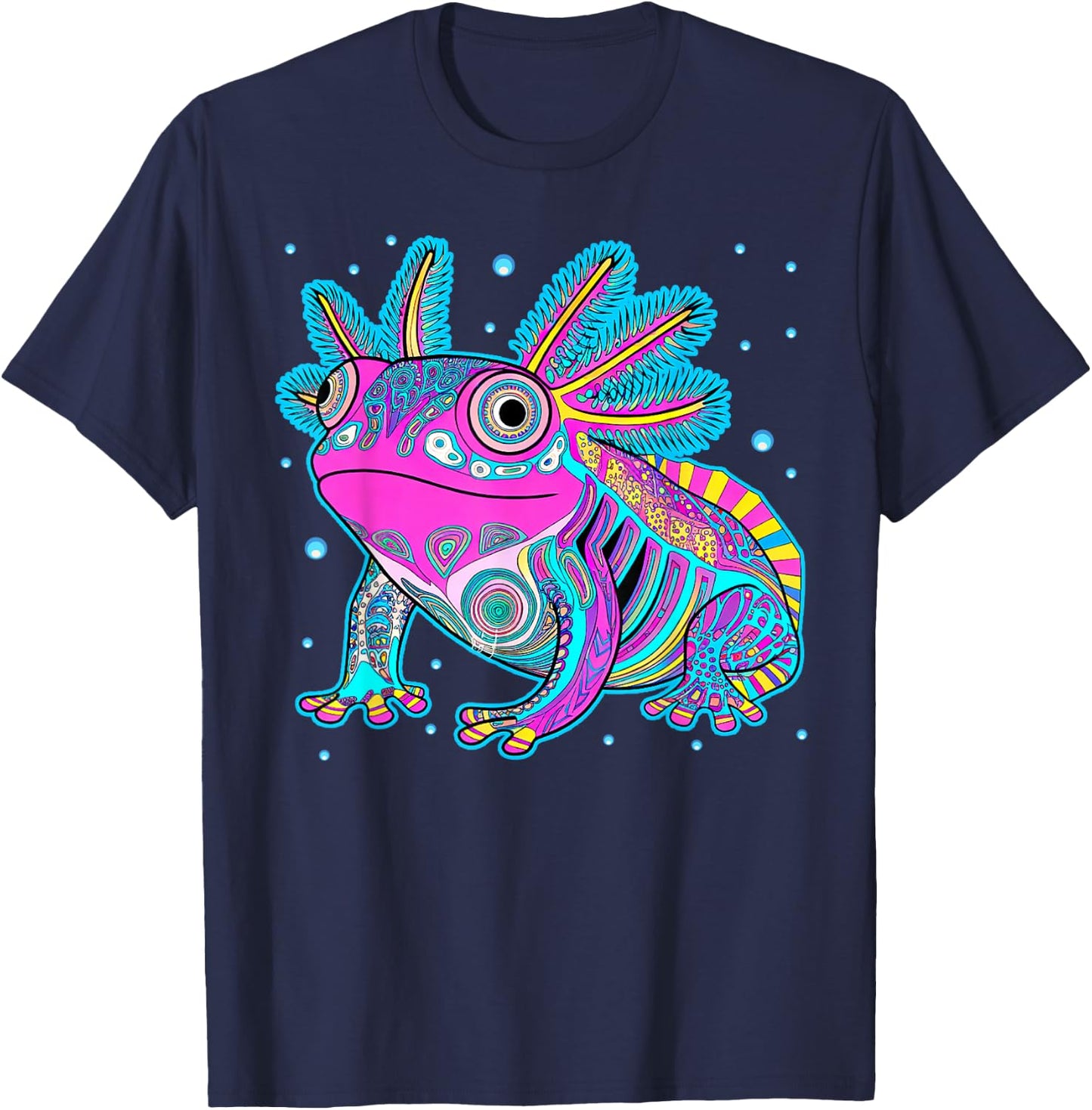 Axolotl Art Aztec Mexican Salamander Mexico Cinco De Mayo T-Shirt - T-Shirt | Navy