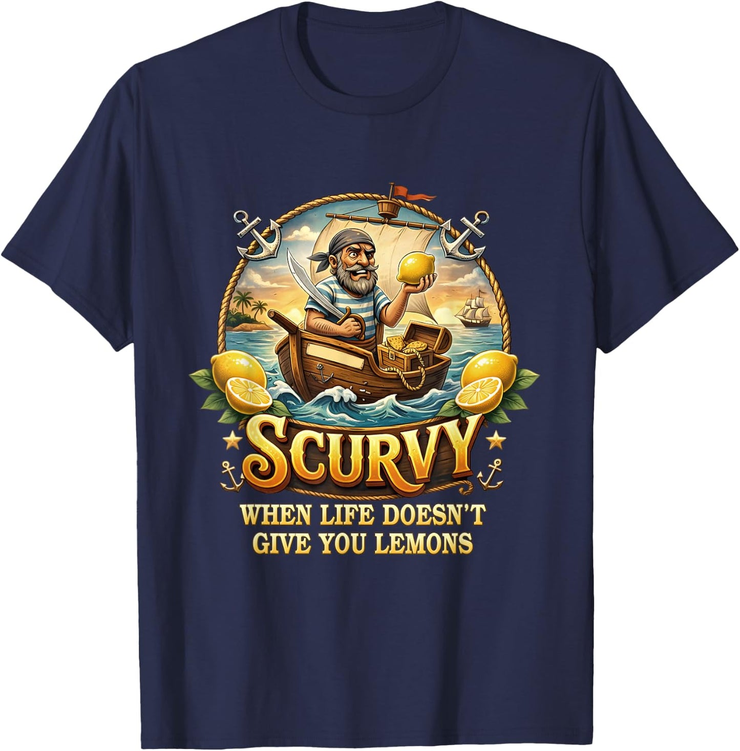 Ship Sailing T-Shirt - T-Shirt | Navy