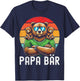Papa Bär Papa Bear Vatertag Sohn Tochter Elternteil Retro T-Shirt - T-Shirt | Navy