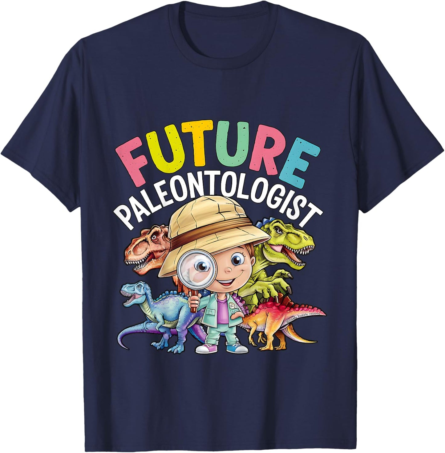 Cute Dinosaur Expert Future Paleontologist T-Shirt - T-Shirt | Navy