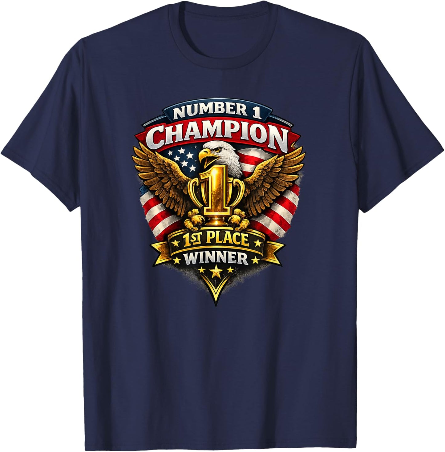 Number 1 Champion, Team, Winner T-Shirt - T-Shirt | Navy