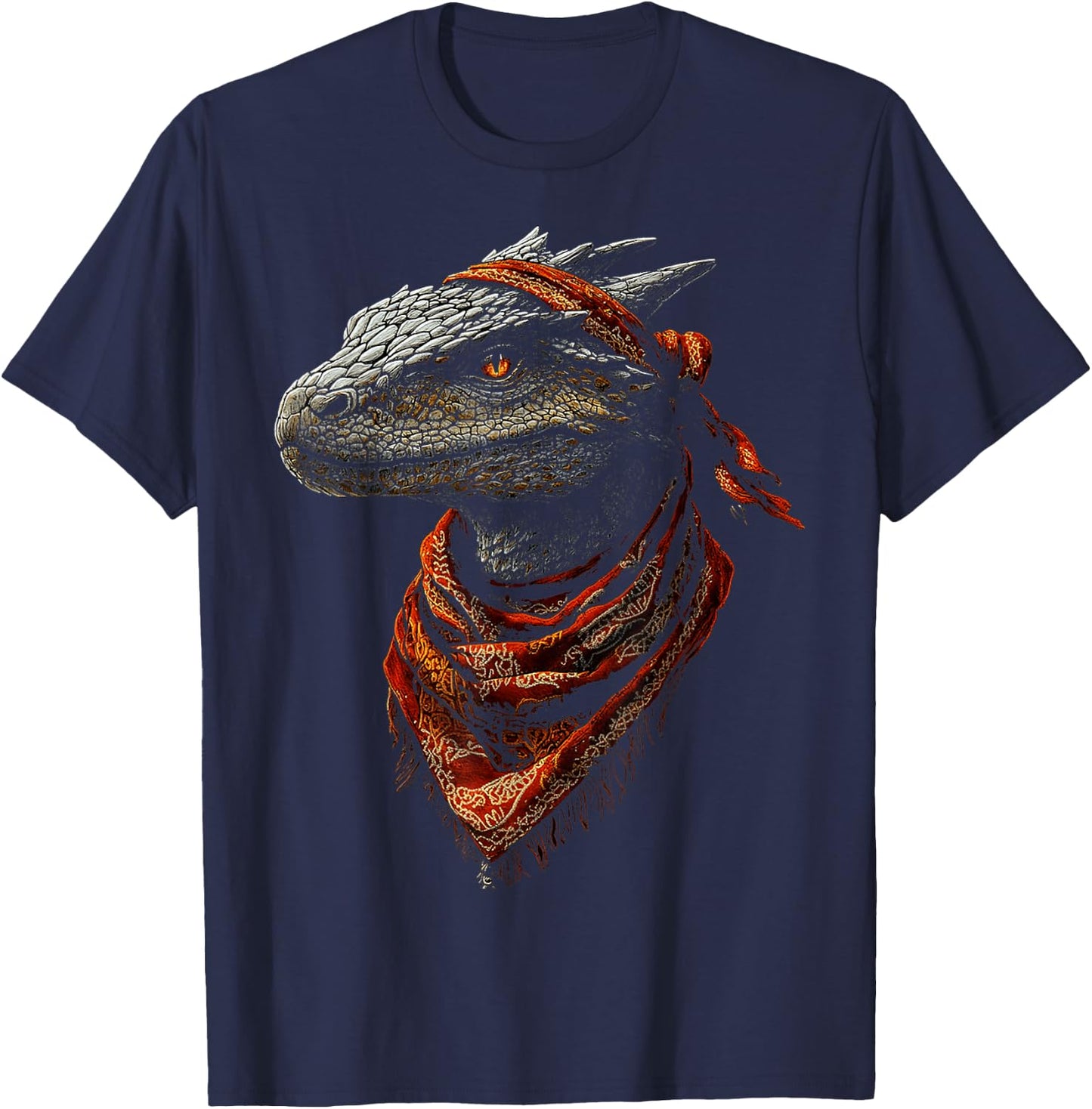 African Dragon Motif Mythical Illustration African Dragon T-Shirt - T-Shirt | Navy