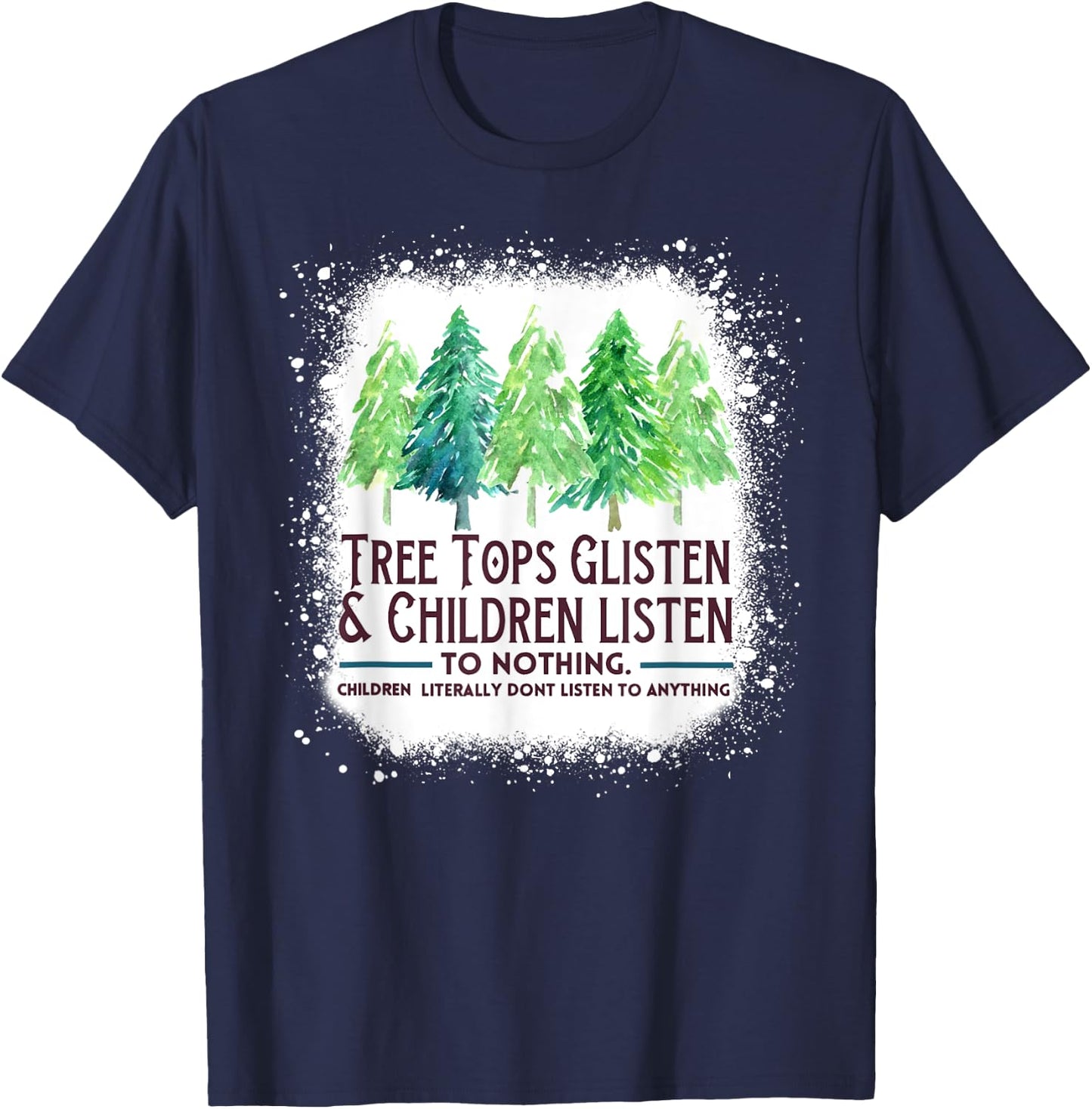 TreeTops Glisten And Children Listen To Nothing Christmas T-Shirt - T-Shirt | Navy