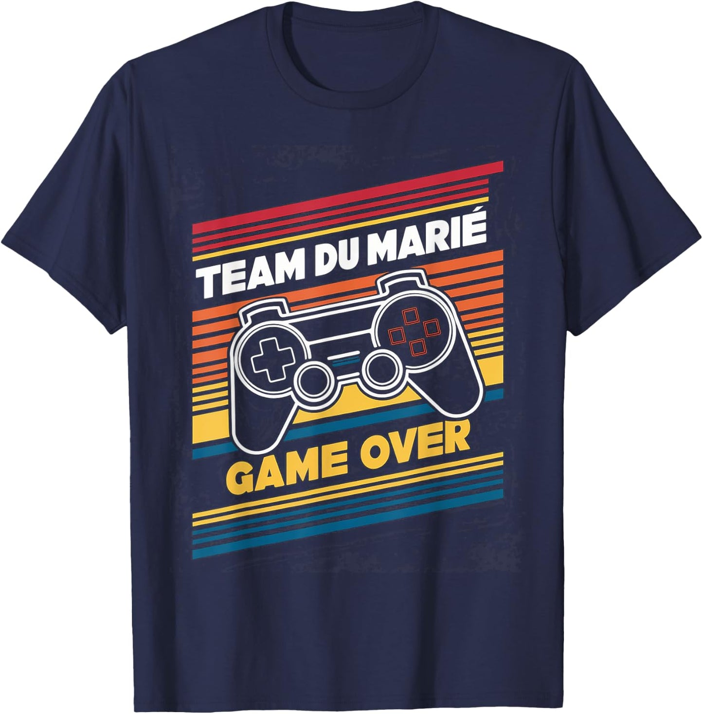 Team Of The Groom Game Over Husband Geek Humour , Black, S T-Shirt - T-Shirt | Navy