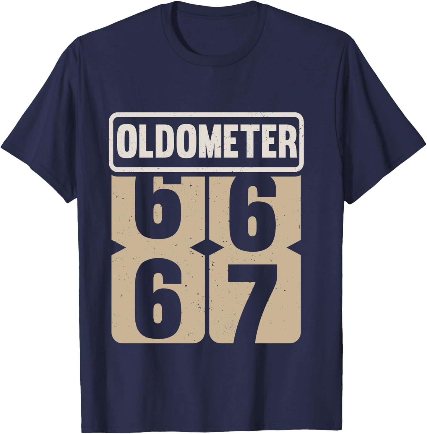 Vintage Legend 67 Years Old Oldometer 66-67 Men Women Bday T-Shirt - T-Shirt | Navy